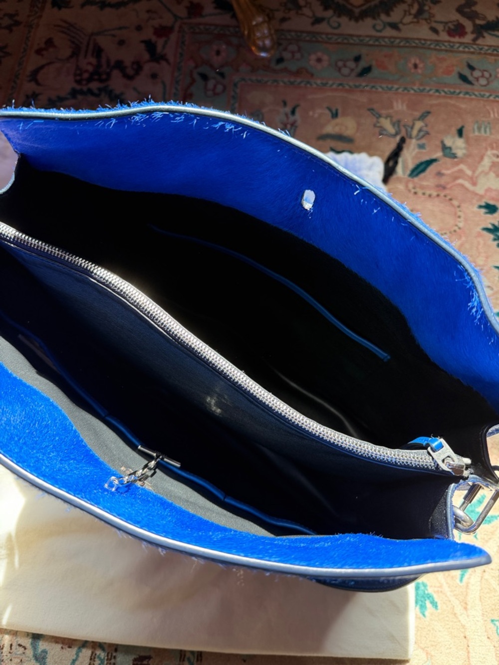 Céline Fall 2012 Blue Ponyhair New Shoulder Bag - Picture 7 of 12